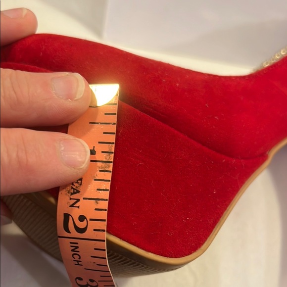 Red Stiletto Heels with Metallic Detail - Picture 12 of 12